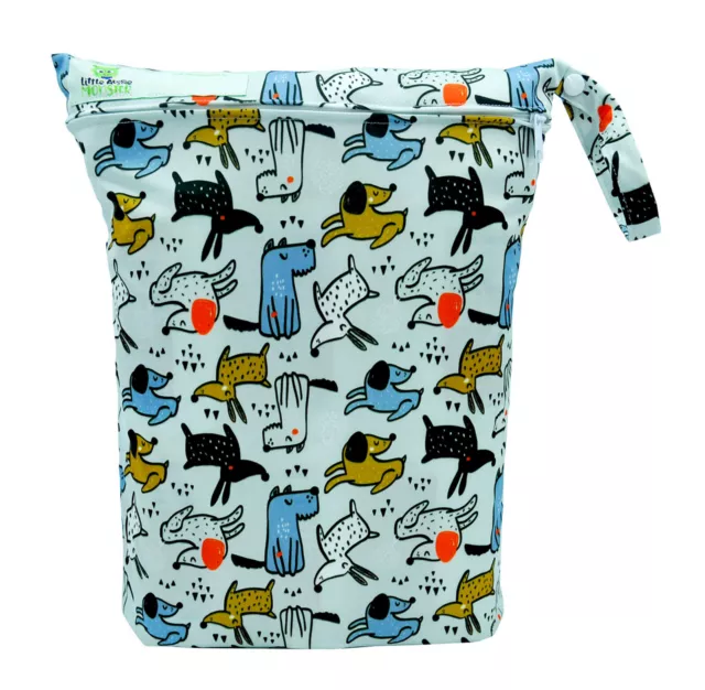 Reusable Baby Cloth Diaper Nappy Wet & Dry Bag  Nosey Dogs