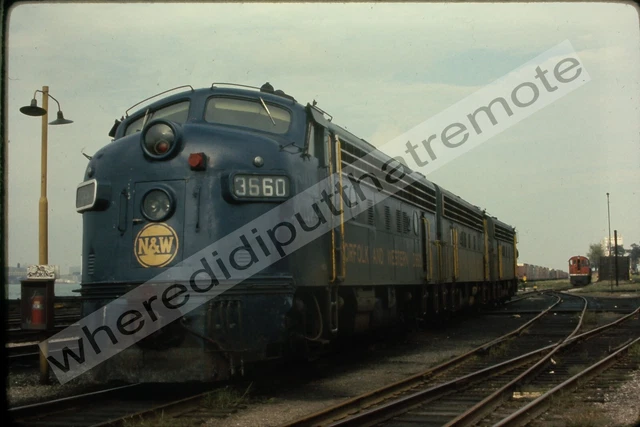 Original Slide Norfolk & Western N&W 3660 EMD F7A Winsor Ont. 9-24-1970