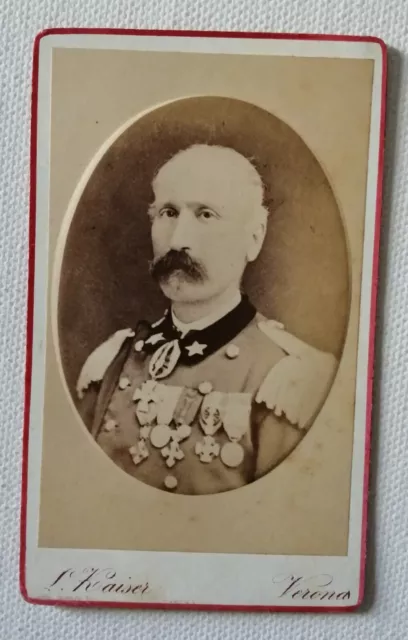 Lodovico Kaiser Verona Fotografia Cdv Ricordo Ritratto Alto Ufficiale 1880 Regio