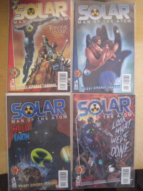 SOLAR, MAN of the ATOM :COMPLETE 4 ISSUE SERIES by PRIEST.VALIANT / ACCLAIM.1997