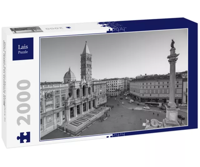 Lais Puzzle - Die Piazza Santa Maria Maggiore in Rom, Italien in schwarz weiß...