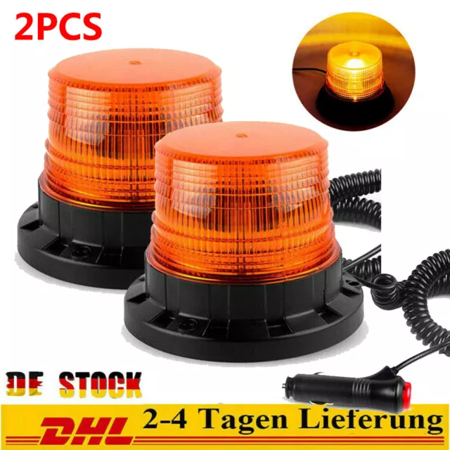 Kabellos mit Magnet 12V 24V Led Orange Notlichter Blitzlicht - LED  Signallampen
