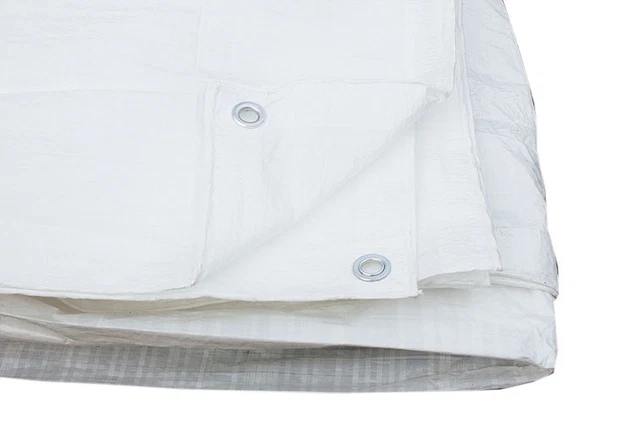 Bâche de Sol Feuille 9FT X 12FT 2.7M X 3.5M Blanc T2