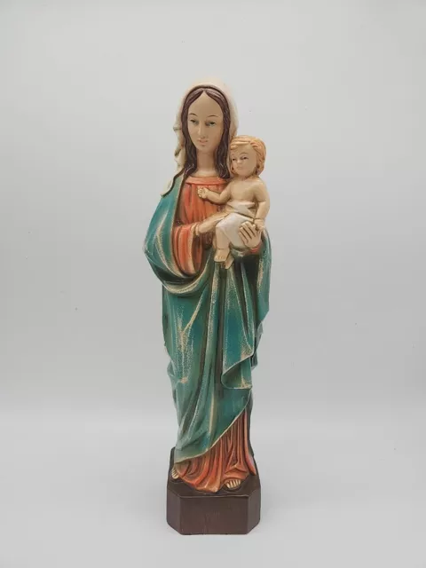 Vintage Virgin Mary Madonna Baby Jesus Christ Mother Child Figurine Statuette