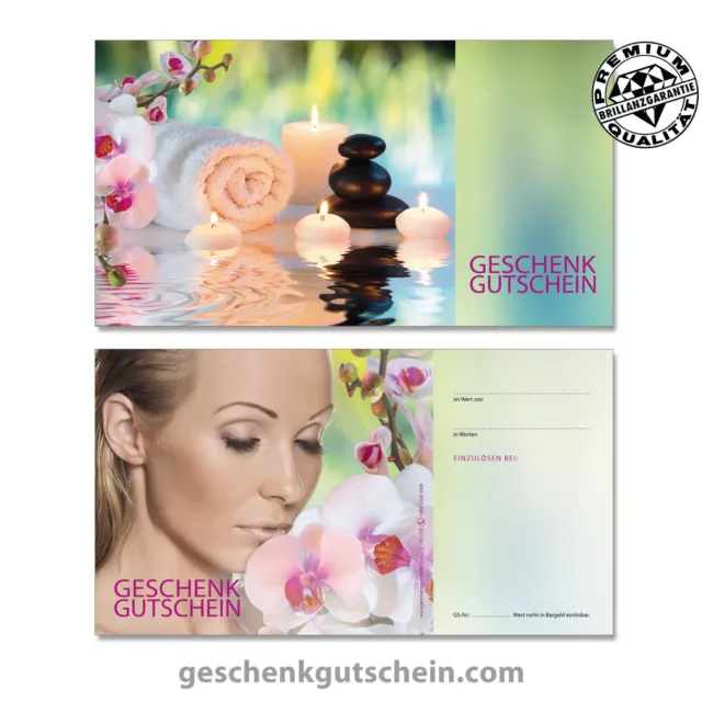 Gutscheinkarten "Standard" für Kosmetik, Beauty, Wellness, Massage, Spa KS1233