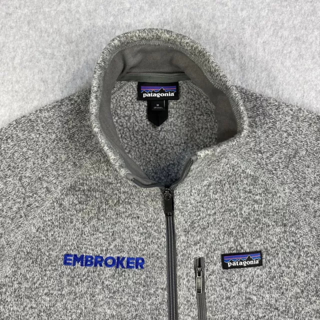 Patagonia Better Sweater Mens Medium Full Zip Fleece Jacket Stonewash Gray Logo 2