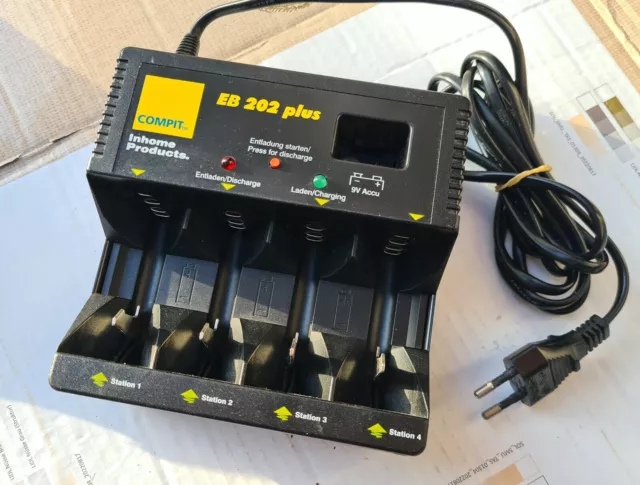 COMPIT 🔋🔌 4x Akku Ladegerät EB 202 PLUS AAA AA 9V Mono D Baby C NiMH NiCd ⚡TOP