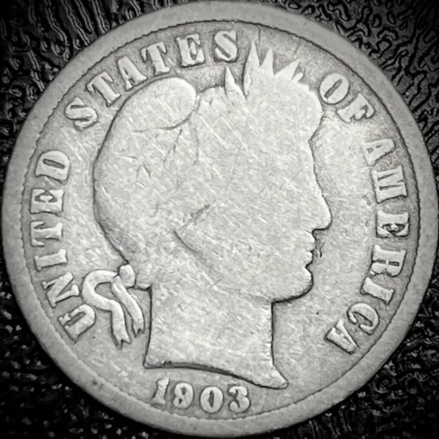 1903 S Barber Dime - G, Full Rims - 90% Silver 10C