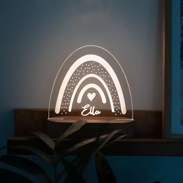 LED-Nachtlicht "Regenbogen" mit Wunschnamen, personalisiertes Geschenk