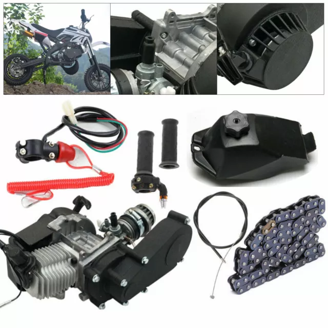 49CC 2 Stroke Engine Motor Kit Pull Start Fits Pocket Mini Dirt Bike ATV Scooter