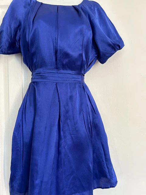 Autograph Silk Royal Blue Dinner Wedding Races Dress Size 12