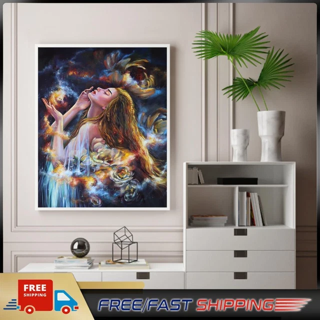 Paint By Numbers Kit DIY Girl Flower Oil Art Picture Craft Home Decor (B2244)