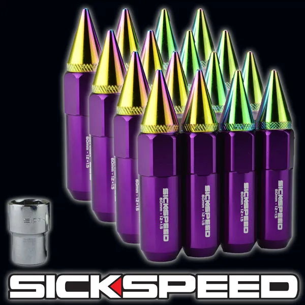 Sickspeed 16 Violet / Neo Chrome Dopés 60MM Étendu Verrouillage Écrou Écrous 1/