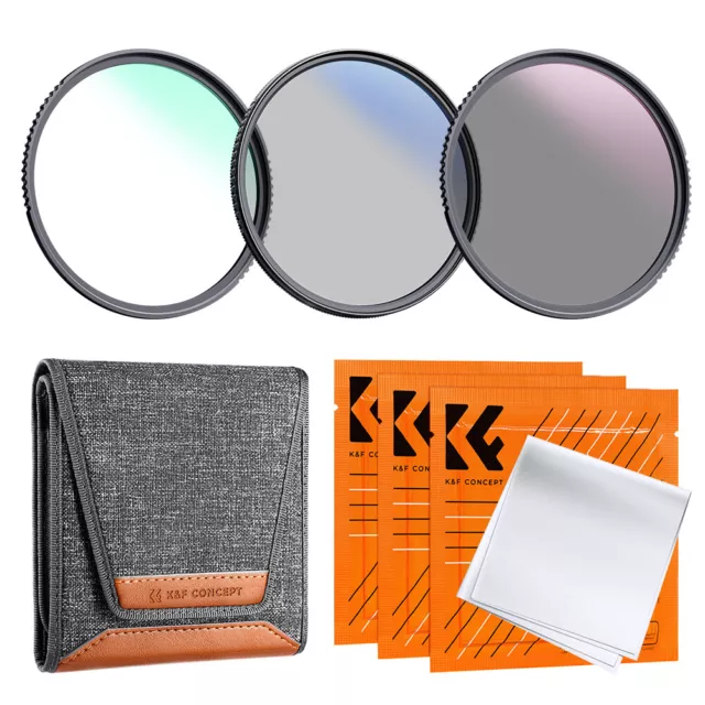 K&F Concept Camera Lens Filter Set MCUV+CPL+ND4 37/46/49/52/55/58/67/72/77/82mm 2