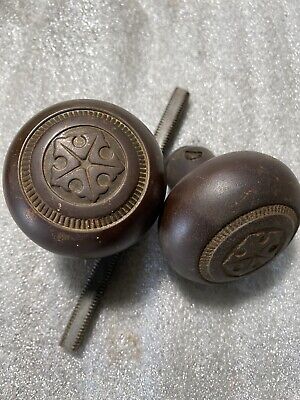 ANTIQUE Pair Of Sager Empire Design DOORKNOBS With Spindle 2