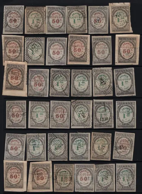 FRANCE: Used Revenue Stamps - Ex-Old Time Collection - Album Page (57046)