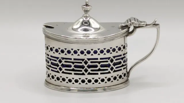 Antique Haseler Brothers Silver Mustard Pot Chester 1913 George V