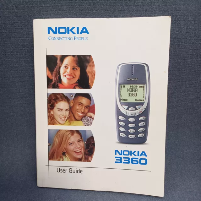 NOKIA 3360 User Guide (MANUAL) Vintage cell phone instructions booklet / Prop