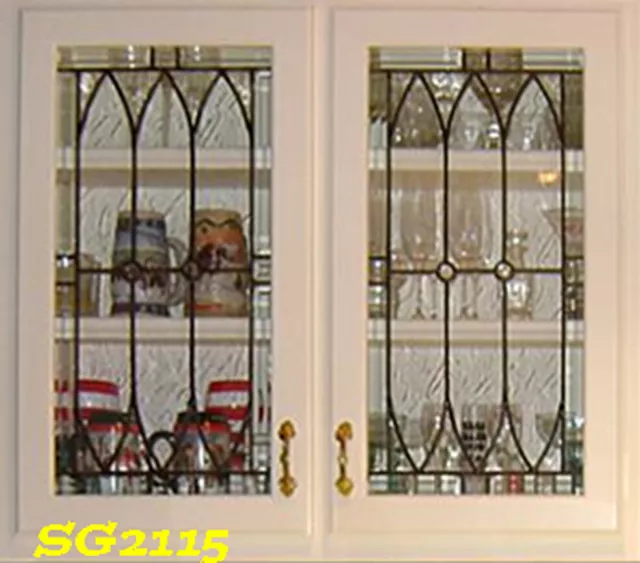 Spectacular Prairie Style Stained glass Cabinet Door. inserts