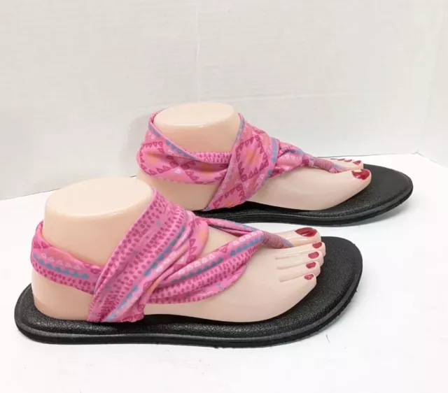 Sanuk Women's Pink Yoga Sling Casual Flip Flop Sandals Shoes US 8 Size Tag Y6-7