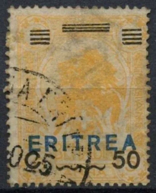 Eritrea 1924 SG#88, 50c On 5a Yellow-Orange Used #A92400