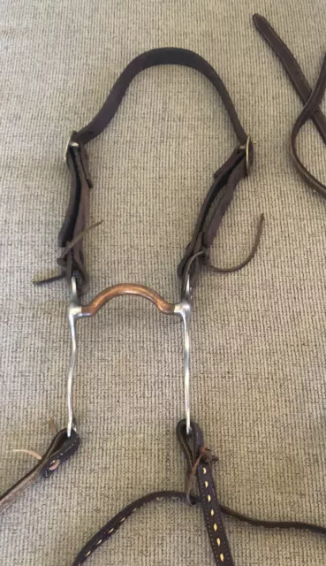 COWPERSON TACK -Rare-1”-Harness Leather-Working Horse- Western Horse Headstall