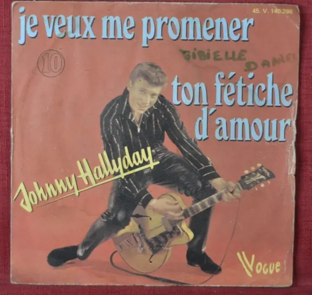 je veux me promener johnny hallyday - disque vinyle 45 tours
