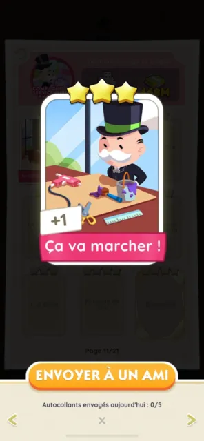 Carte Monopoly Go  3 Étoile Ca Va Marcher