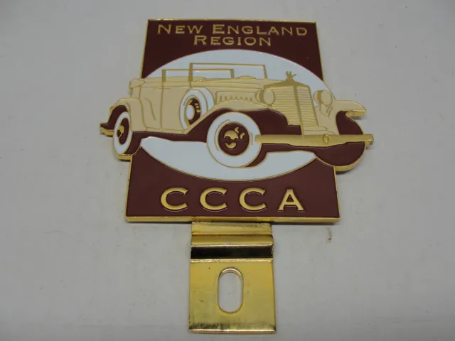 New England Region Ccca License Plate Topper Car Collector Badge