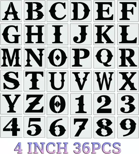 Alphabet Letter Stencils for Painting - 70 Pack Letter and Number