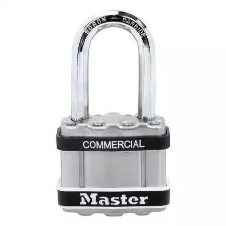 Master Lock M1lfsts Padlock, Keyed Different, Long Shackle, Square Stainless