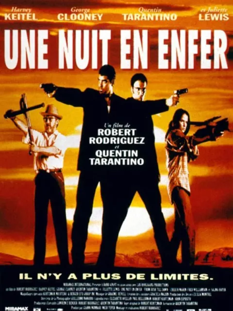 Affiche Pliée 120x160cm UNE NUIT EN ENFER (1996) Clooney, Tarantino, Keitel TBE