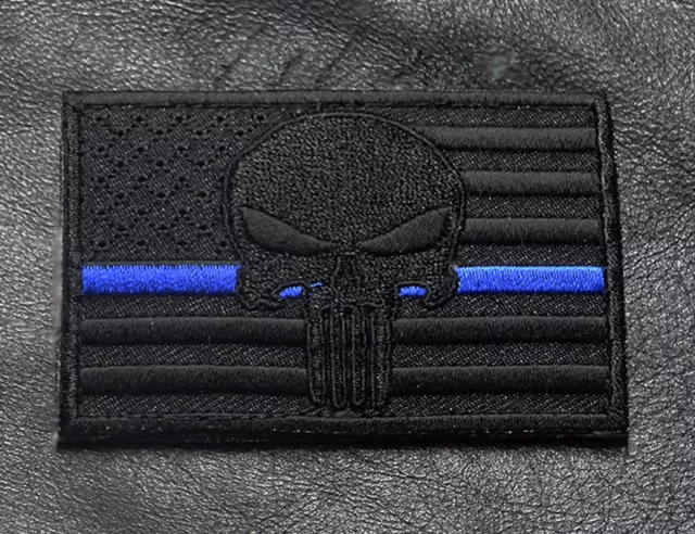Swat Police Law Enforcement Thin Blue Line Usa Flag Hook Patch
