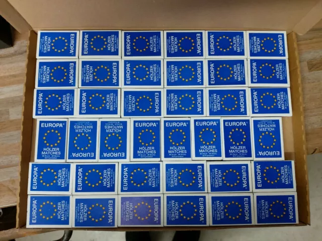 38 stück Schachtel Streichhölzer EUROPA Zündhölzer mit je 42 Zündhölzer Anzünder
