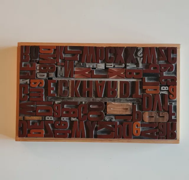 Holzlettern Holzbuchstaben Metallbuchstaben Buchdruck Collage  Top Zustand