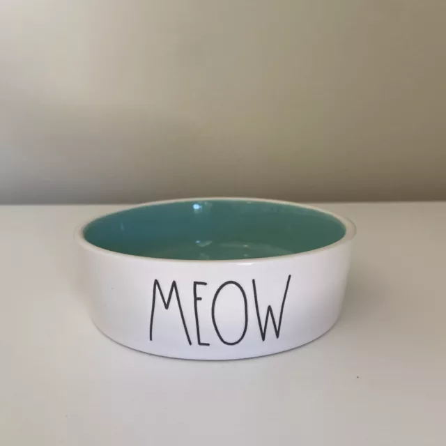 Rae Dunn Ceramic MEOW Kitty Cat Food Water Bowl Dish