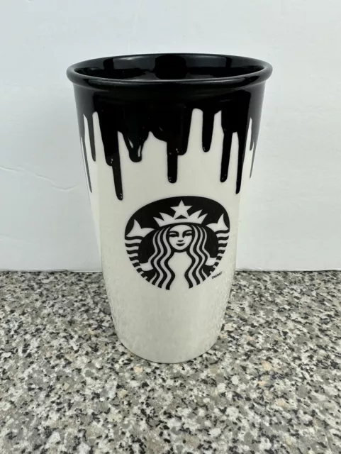 Starbucks 2014 BLACK PAINT Drip Band of Outsiders Ceramic Tumbler    NO Lid