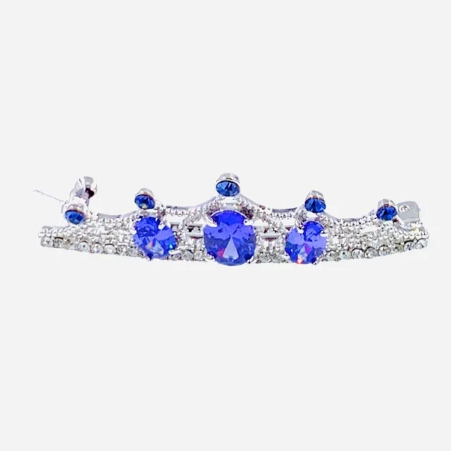 Glam CROWN BARRETTE Hair Clip Hairpin made with Swarovski Crystal Purple Z3