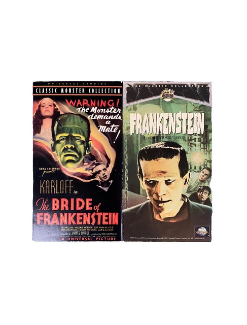 THE BRIDE OF Frankenstein + Restored Version VHS 1935 1931 Monster ...