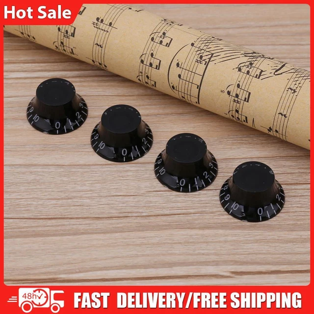 4pcs Transparent Acrylic Electric Guitar Bass Volume Knob Potentiometer Cap