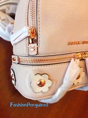 rhea mini floral appliqué leather backpack