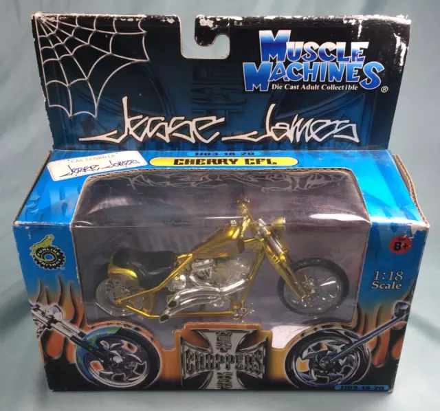 Jesse James Cherry CFL Muscle Machines Gold  1:18 Scale Diecast JJ03-18-20