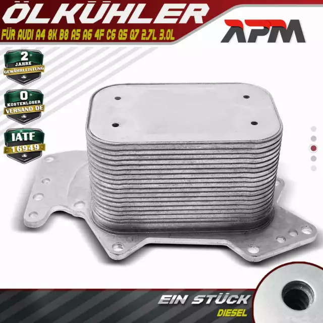 Ölkühler Motoröl für Audi A4 8K B8 A5 A6 4F C6 Q5 Q7 VW Phaeton Touareg 2.7 3.0