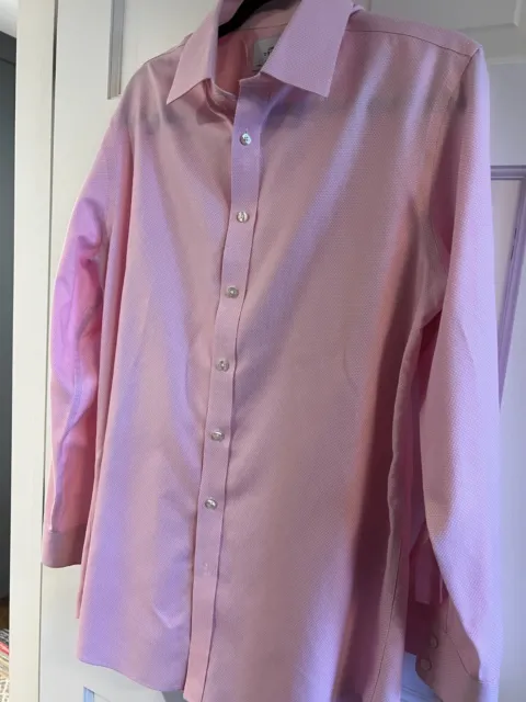Charles Tyrwhitt Mens Dress Shirt 17-35 Pink Non-Iron Slim Fit nice