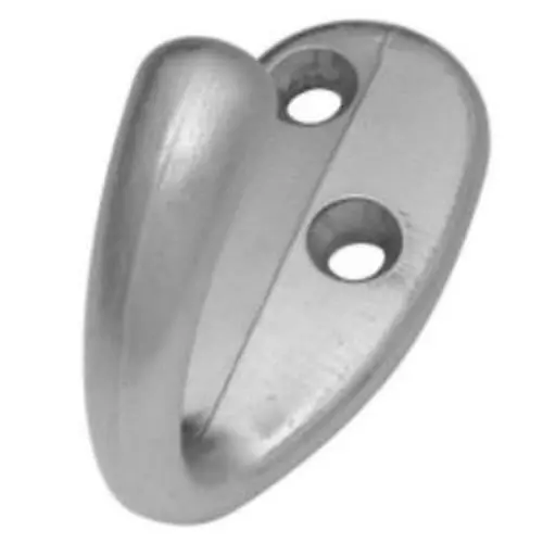 Small 2" Satin Chrome SINGLE Coat Robe Bath Utility Hook, Hickory P27100-26D