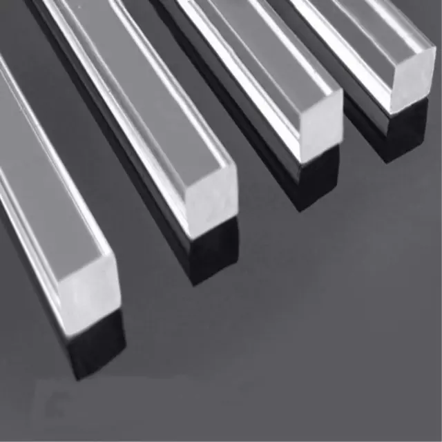 Quadrato 16 pz barra asta plexiglass acrilico trasparente lucite 4 x 4 mm 250 mm di lunghezza