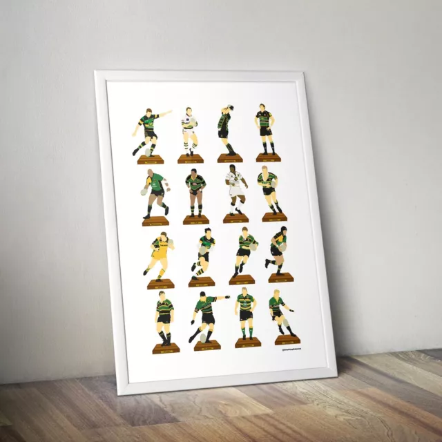 Northampton Saints A3 Legends Print