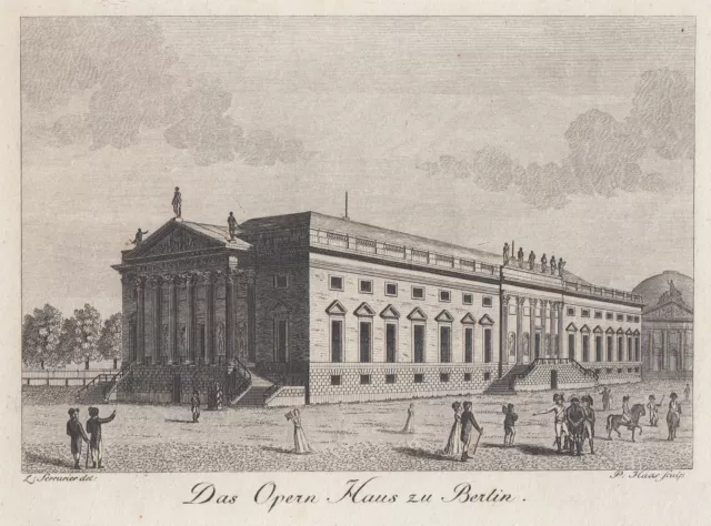 Berlin Opernhaus Original Kupferstich Haas 1805