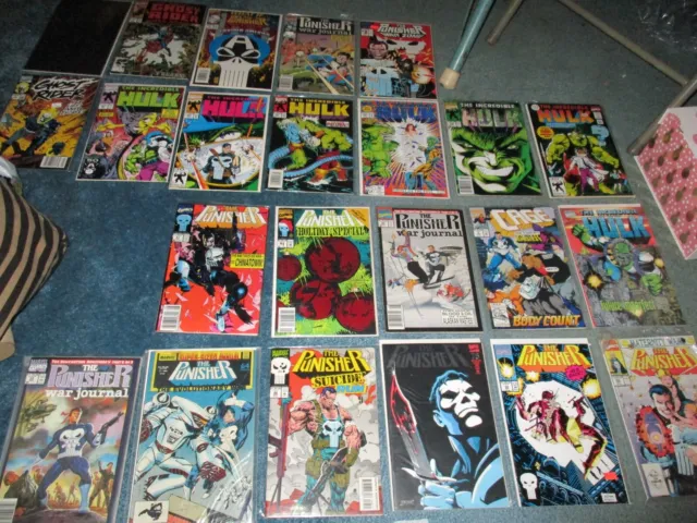 Incredible Hulk Ghost Rider Punisher war zone Marvel 26 Comics lot total