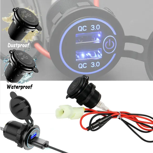 Dual USB Charger Socket Adapter Waterproof Dustproof For BMW R1200GS LC R1250GS